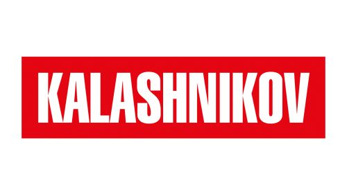 Bold, white uppercase text spelling "KALASHNIKOV" centred on a solid red rectangular background.