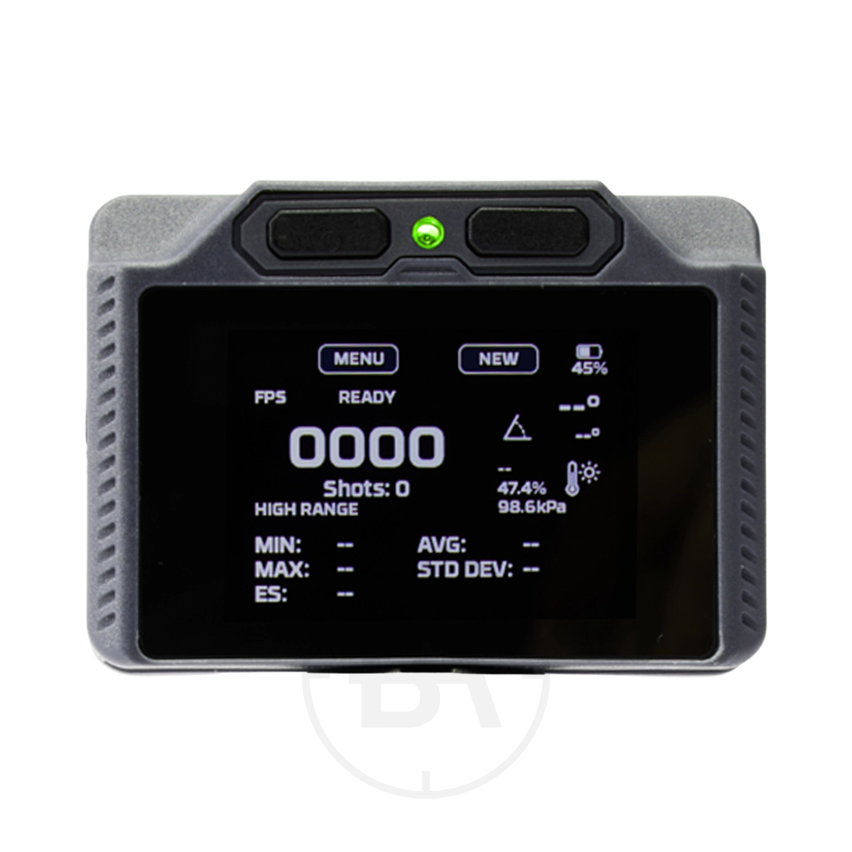 FX Airguns Pocket Chronograph Pro 3 The FX Airguns Pocket Chronograph Pro features a display screen that shows FPS, READY status, and key shot statistics such as shots fired, battery level, and pressure. With two convenient buttons and a green indicator light positioned above the screen, this device is the perfect accessory for FX Airguns enthusiasts who demand accurate shot data.