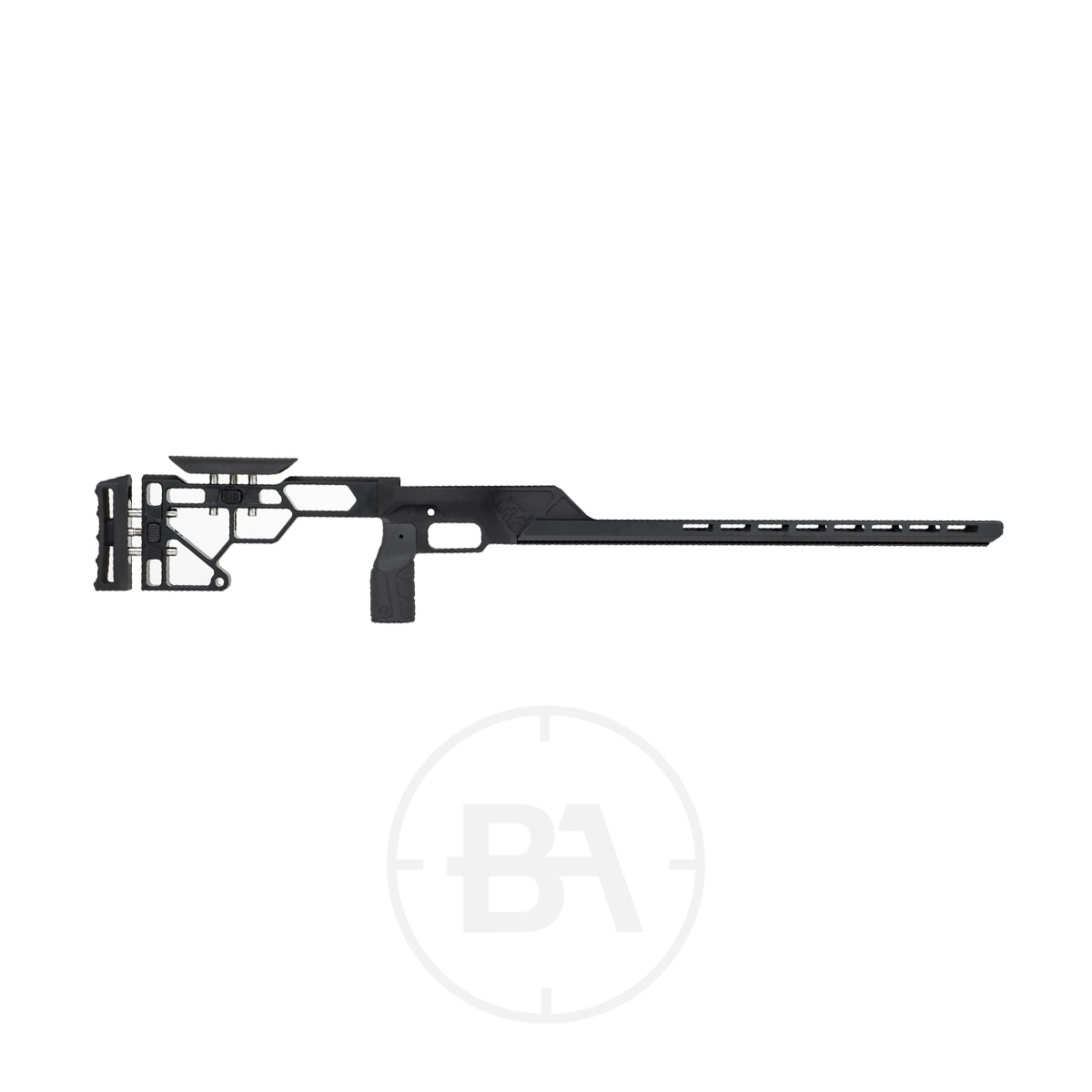 Daystate Blackwolf TAC Tactical Stock 1 The Daystate Blackwolf Tactical Stock features an adjustable pistol grip and extended forend, shown on a white background.