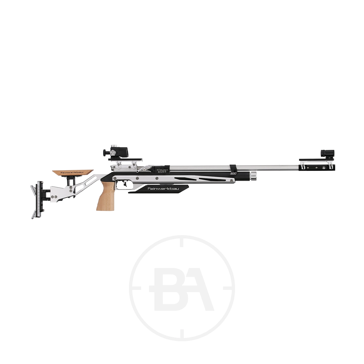 Feinwerkbau 800 Evolution Top Match Target Rifle 5 Introducing the Feinwerkbau precision air rifle, a top-tier match rifle with a wooden grip and adjustable stock. It boasts a stainless steel barrel and precision sighting components, perfect for those seeking excellence in target shooting.