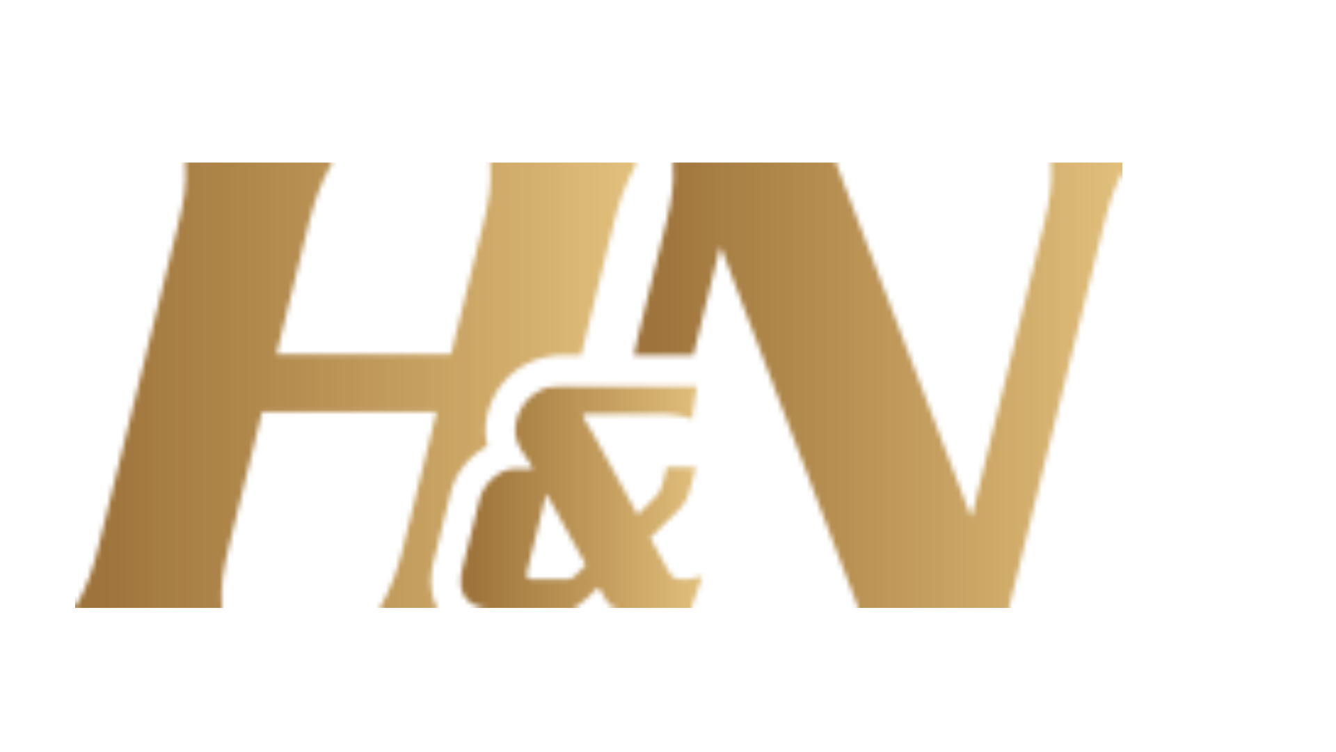 The image shows the gold-colored letters "H & N" in a bold, italicized font on a transparent background.
