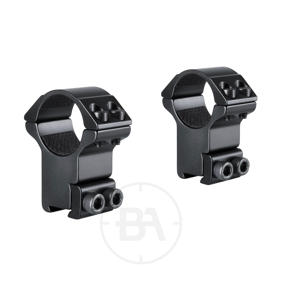 Hawke Weaver / Picatinny Scope Mounts 1 Hawke Weaver / Picatinny Scope Mounts are black metal scope rings with mounting bolts, designed for attaching a rifle scope to a firearm rail and compatible with both Weaver mounts and Picatinny rails.