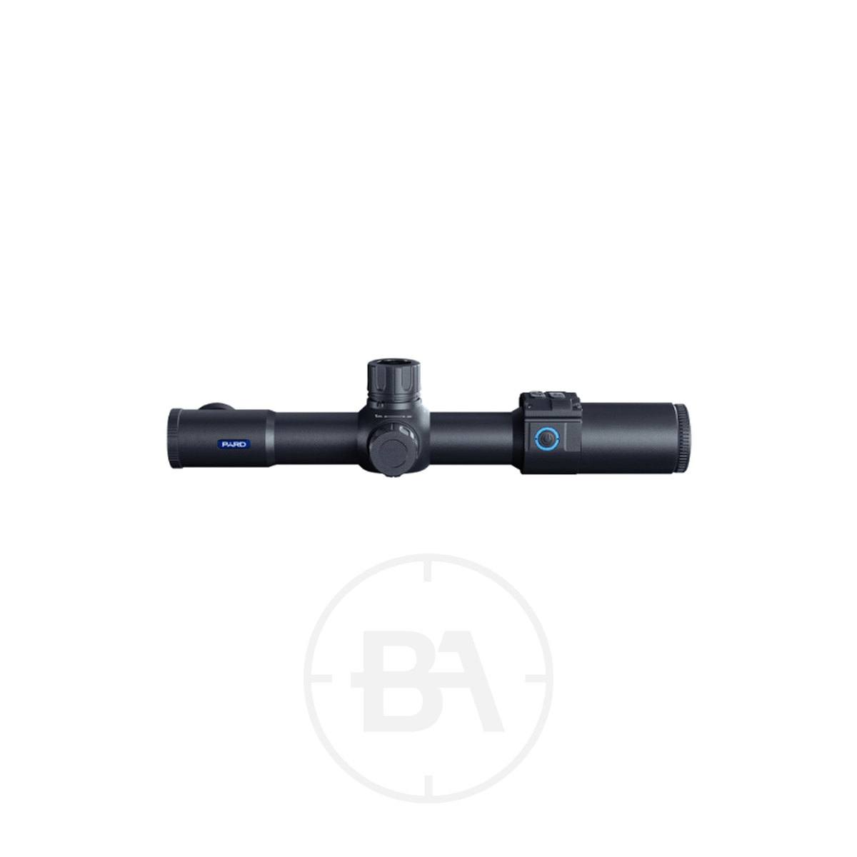 Pard Night Stalker Mini Scope 3 The Pard Night Stalker Mini Scope, in black, features adjustment knobs and a digital control on the side, shown against a plain white background.