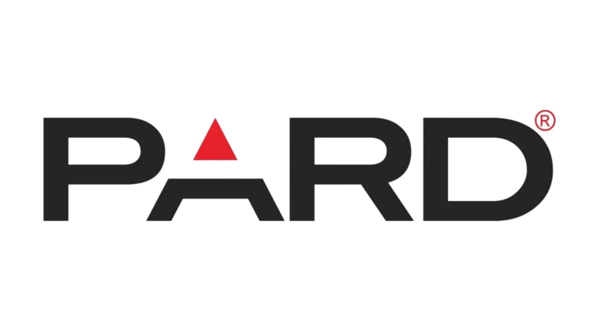 Black "PARD" logo with a red triangle replacing the horizontal bar in the letter "A" on a transparent background.