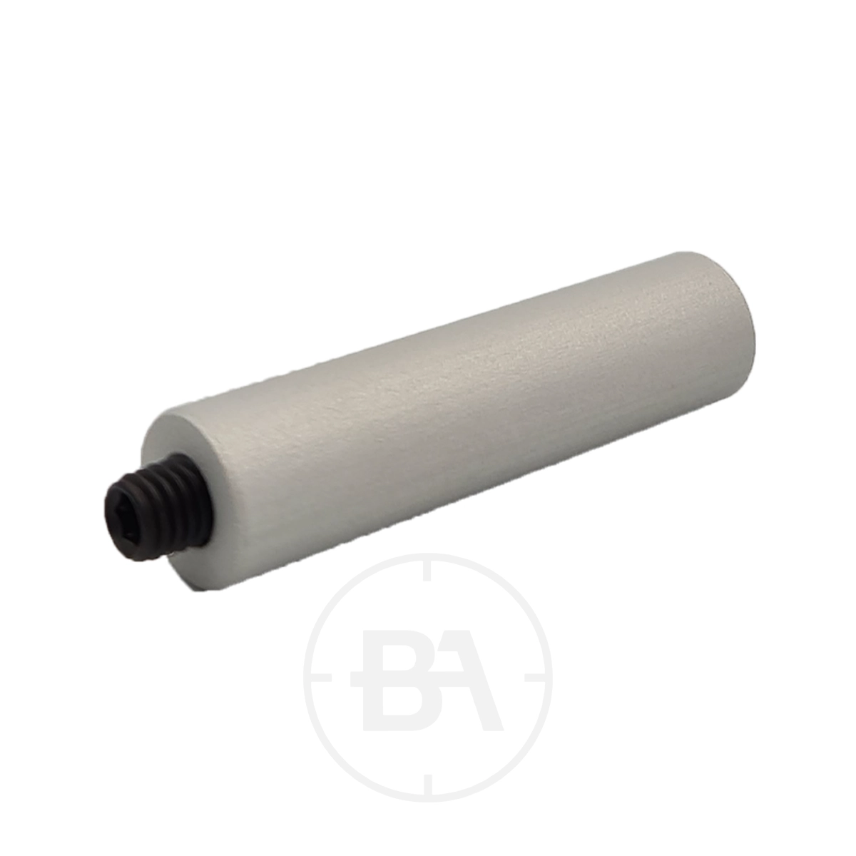 Feinwerkbau 100g Rear Stock Weight Extension 1 Feinwerkbau 100g Rear Stock Weight Extension—a cylindrical white filter cartridge with a threaded black end—shown on a plain white background.