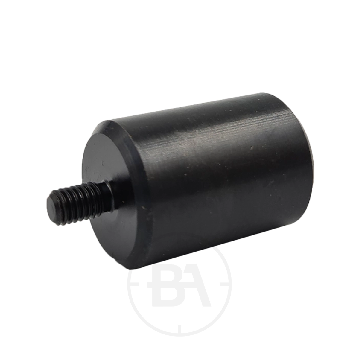 Feinwerkbau 66g Rear Stock Weight 1 The Feinwerkbau 66g Rear Stock Weight is a black cylindrical spacer with a threaded metal stud at one end, shown on a white background.