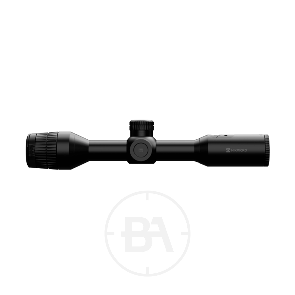 HIKMICRO Stellar SH35 Thermal Imaging Rifle Scope 7 The HIKMICRO Stellar SH35 Thermal Imaging Rifle Scope in black features a central adjustment knob and is displayed horizontally against a white background.