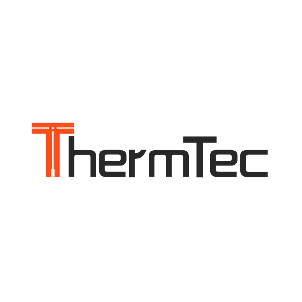 The ThermTec logo features the word &ldquo;ThermTec&rdquo; with a large red and orange &ldquo;T&rdquo; and the rest of the text in black on a white background.