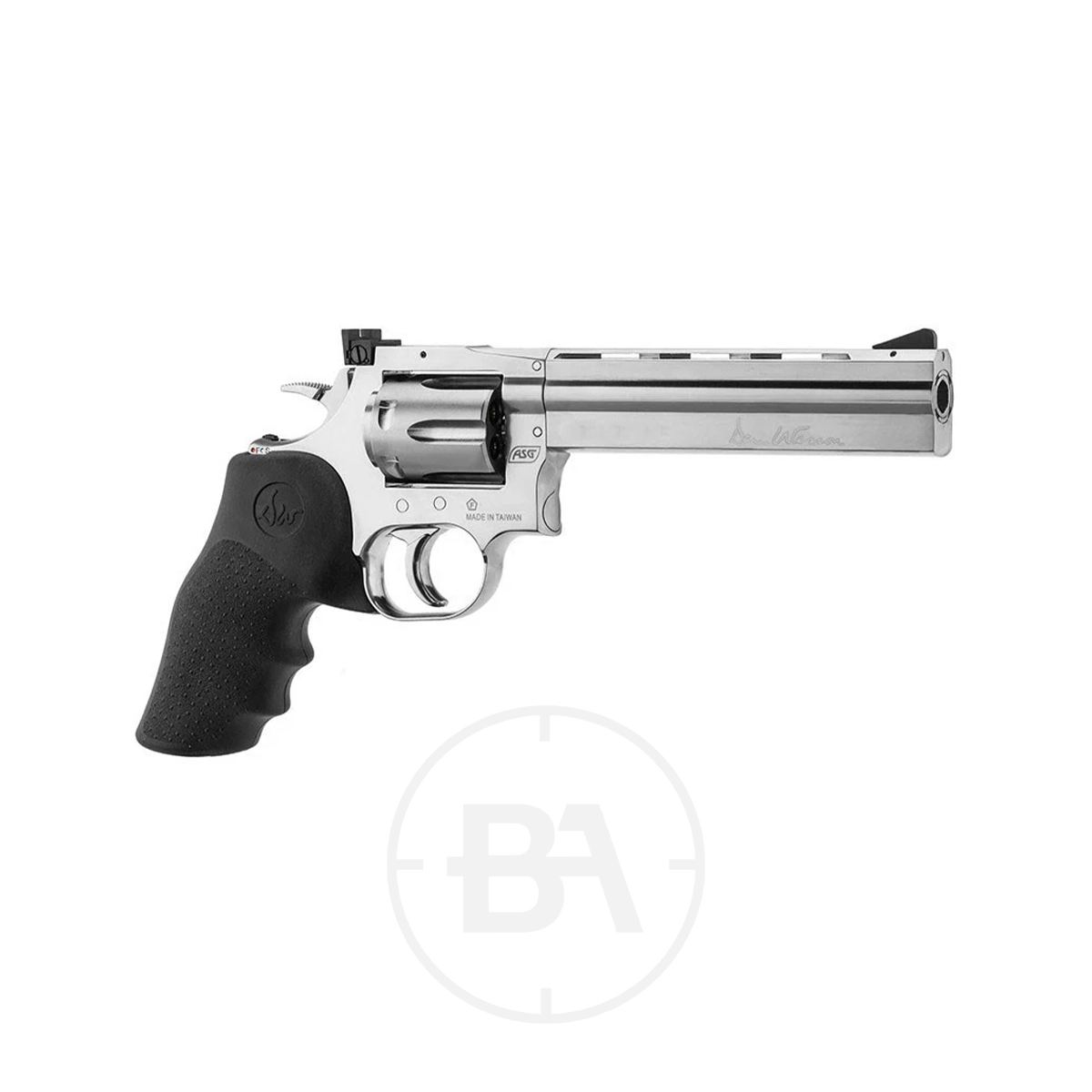 Dan Wesson 715 6"CO2 Limited Edition Pistol .22 1 A Dan Wesson 715 6" CO2 Pistol .22 Stainless Steel Limited Edition, shown on a plain white background with its long barrel and black textured grip.